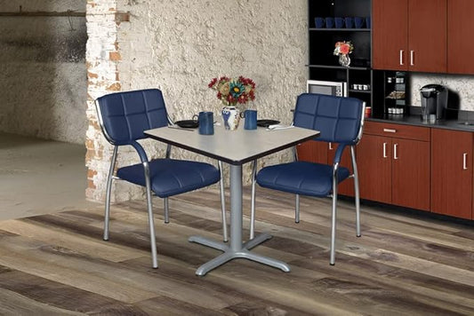 Regency Cain 30" Square X-Base Breakroom Table – Scratch Resistant Laminate Café Table for Lunchroom, Coffee Shops and Commercial Office Spaces (Maple, Grey Legs)