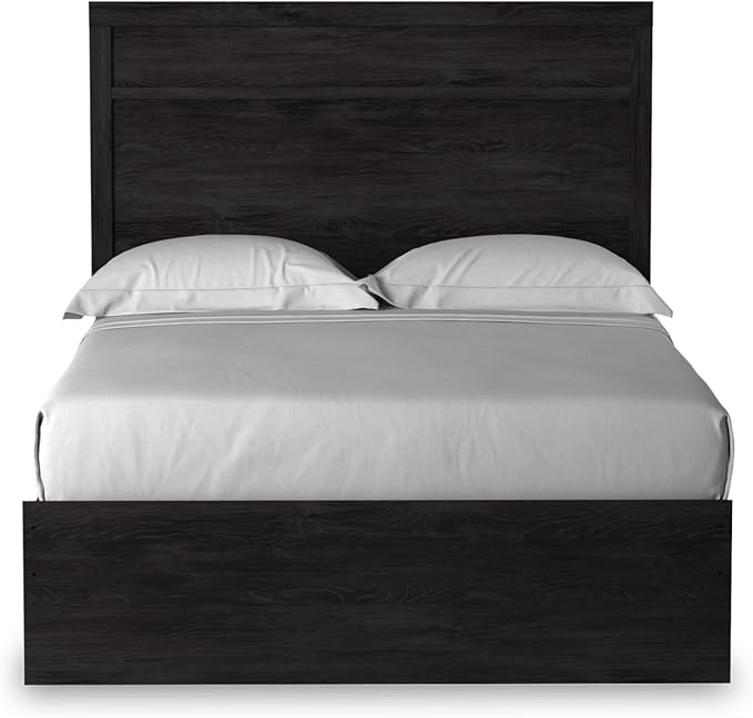 Signature Design by Ashley Belachime Casual Full Panel Bed with Metal Slats, Foundation or Box Spring Needed, Black