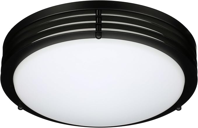 Good Earth Lighting Majestic Ceiling Fixture, 11-in, 1000 Lumens, Dimmable, Matte Black