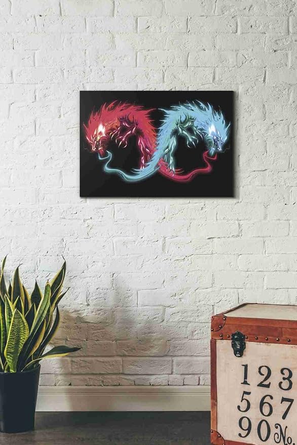 Epic Graffiti 'Double Dragon' by Michael StewArt, Canvas Wall Art, 18"x26"