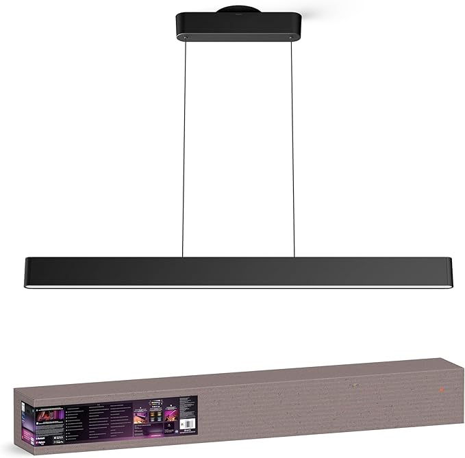 PHILIPS Hue Ensis Smart LED Pendant Light Black, Two LED Light Sources, White & Color Light, Bluetooth Compatible, Voice Control with Alexa, Apple Home & Google Assistant