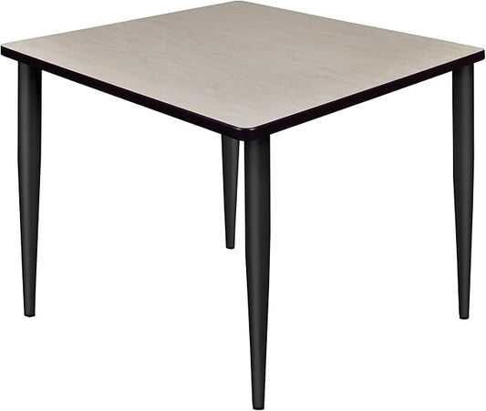 Regency Kahlo 42 in. Square Breakroom Table- Maple Top, Black Tapered Legs