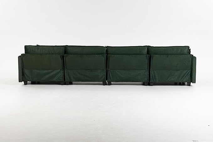 Eafurn 150" Oversized Modular Sectional Sofa with Movable Ottomans, 6 Seat Modern Corduroy Sofa Set, Convertible U/L Shaped Corner Couch for Living Room Apartment