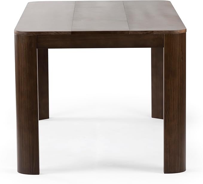 Plank+Beam Contour Dining Table, 72 Inch Solid Wood Kitchen Table, Modern Round Table for 6, Large Rectangular Kitchen & Dining Table for Home and Dining Room, Walnut