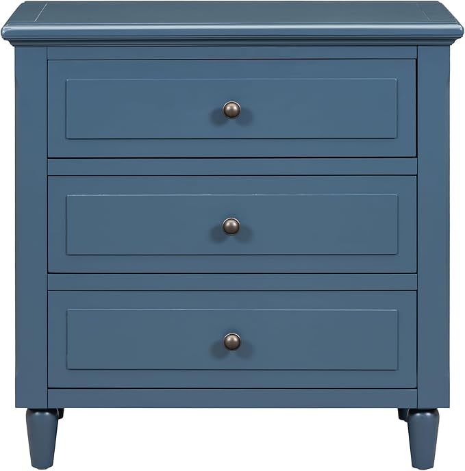 Nightstands with 3 Drawers for Bedroom, Modern Wood Bedside End Table