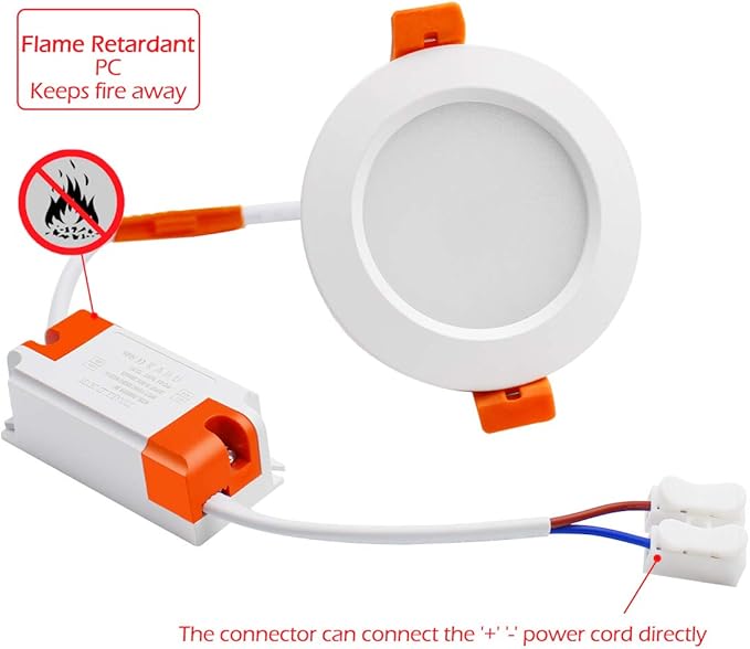 YGS-Tech 2 Inch LED Recessed Lighting, Dimmable Downlight 3W(35W Halogen Equivalent), CRI80, 3000K Warm White Ceiling Light with LED Driver(1 Pack)