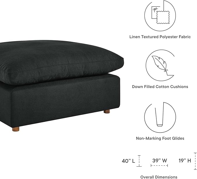 Modway Commix Down-Filled Overstuffed Upholstered 5-Piece Sectional Sofa Set