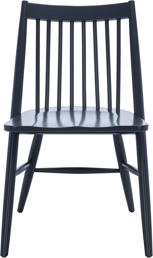 SAFAVIEH Home Collection Wren Dark Grey Windsor Spindle Solid Wood Dining Chair Set of 2 (Fully Assembled)