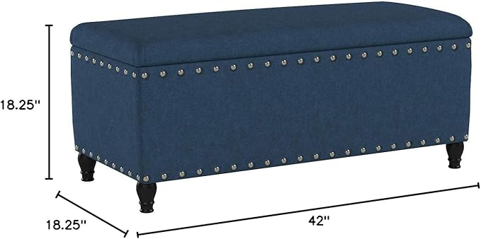 Christopher Knight Home Tatiana Fabric Storage Ottoman, Navy Blue