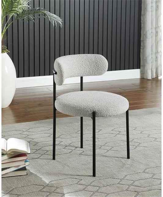 Meridian Furniture Beacon Cream Boucle Fabric Dining Chair