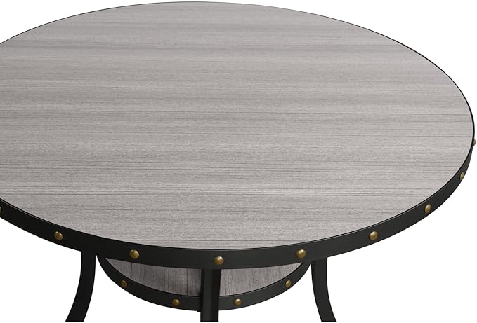 New Classic Furniture Classic Furniture Crispin Solid Wood Round Dining Table, 48-Inch, Gray