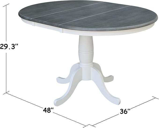 International Concepts 36" Round Extension Dining Table with 2 Chairs