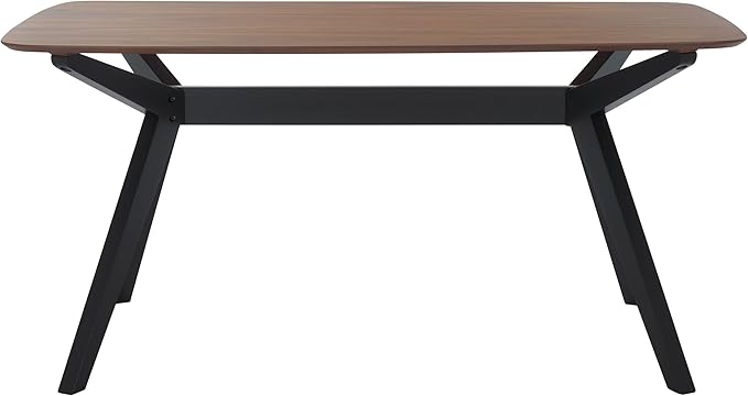 SAFAVIEH Couture Collection - Divya Walnut & Black Rectangle Wood Dining Table, Modern Two-Tone Design, Seats up to 6 (SFV6711A)