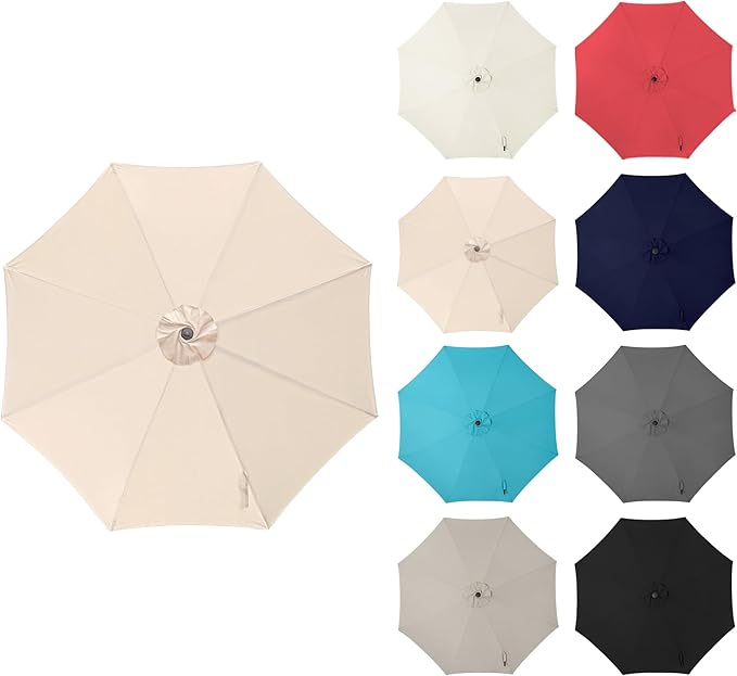 10ft Outdoor Patio Umbrella - Table Umbrella Waterprool UV Protection, Sombrillas de Patio with Push Button Tilt, Sun Umbrella for Pool, Porch, Garden, Deck, Backyard (Beige)