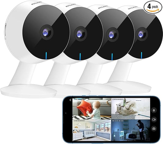 LaView 4MP 2K Cameras for Home Security Indoor, 5G& 2.4GHz Home Security Camera for Baby/Elder/Pet/Nanny,US Cloud Service,Compatible with Alexa iOS & Android