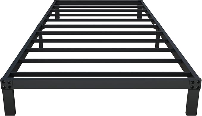 8 Inch Twin Bed Frames, Heavy Duty Metal Platform Bed Frame No Box Spring Needed, Noise Free, Easy Assembly, Black