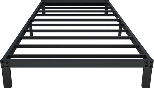 8 Inch Twin Bed Frames, Heavy Duty Metal Platform Bed Frame No Box Spring Needed, Noise Free, Easy Assembly, Black