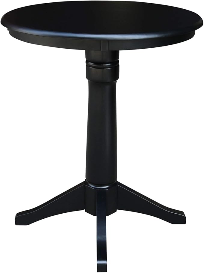 International Concepts 30" Round Top Pedestal Table-34.9" H, Black