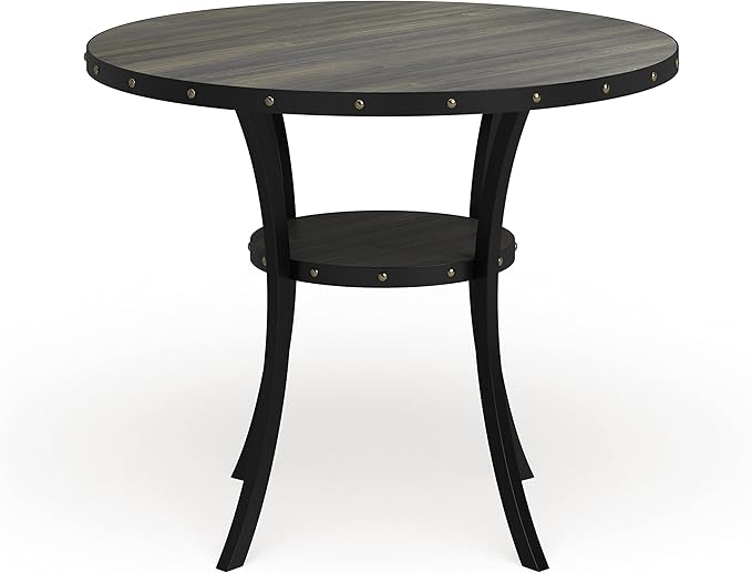Roundhill Furniture Biony Collection Counter Height Dining Table, Round