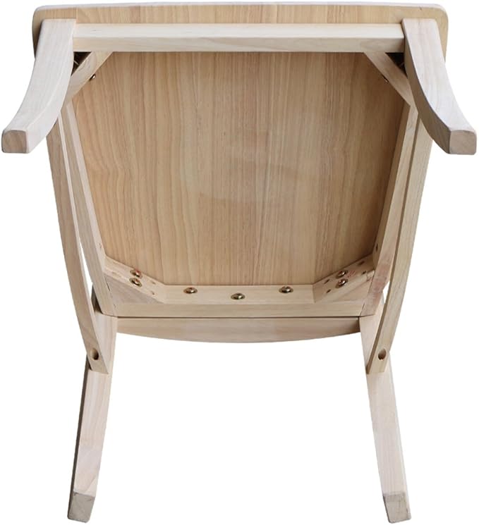 Set of Two Vineyard Curved X Back Dining Chairs, Unfinished
