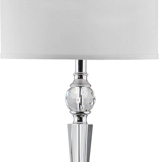 SAFAVIEH Lighting Collection Savannah Clear Crystal/ Chrome 60-inch Living Room Bedroom Home Office Standing Floor Lamp (LED Bulb Included)