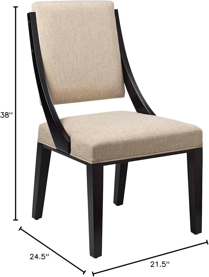 Modway Cambridge Upholstered Fabric Dining Side Chairs in Beige - Set of 2