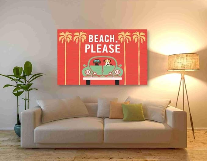 Epic Graffiti 'Beach Bums Beetle I' by Michael Mullan, Canvas Wall Art, 54"x40"