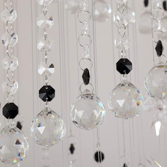 Saint Mossi 7-Lights Crystal Chandelier for High Ceiling, Modern Large Lighting Fixture, Raindrop Ceiling Light, Crystal Light Modern Flush Mount Ceiling Light Fixture,H58 X D20