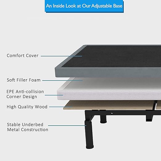 Twin XL Adjustable Bed Base | Dual Massage | USB Ports | Zero Gravity | Anti-Snore | Memory Positions | Under Bed Lighting | Wireless Remote | Zero Clearance
