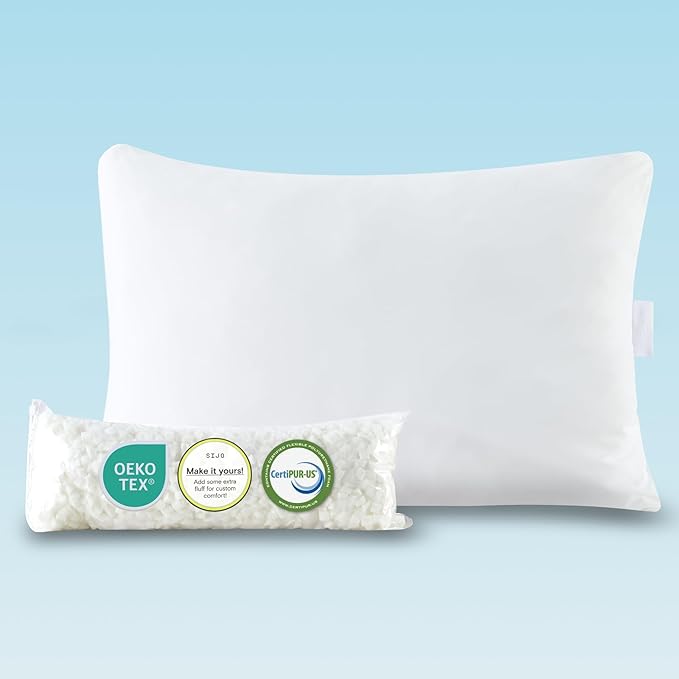 Sijo FlexCool Shredded Memory Foam Pillow - Adjustable Loft Pillow w/Cooling Surface - Good Housekeeping 2026 Bedding Award Winner - CertiPUR-US - Medium Firm for Back, Side, Stomach Sleeper (Queen)