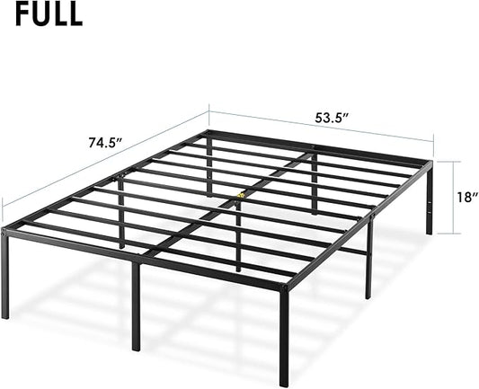 Best Price Mattress Full 18 Inch Black Metal Platform Bed Frame