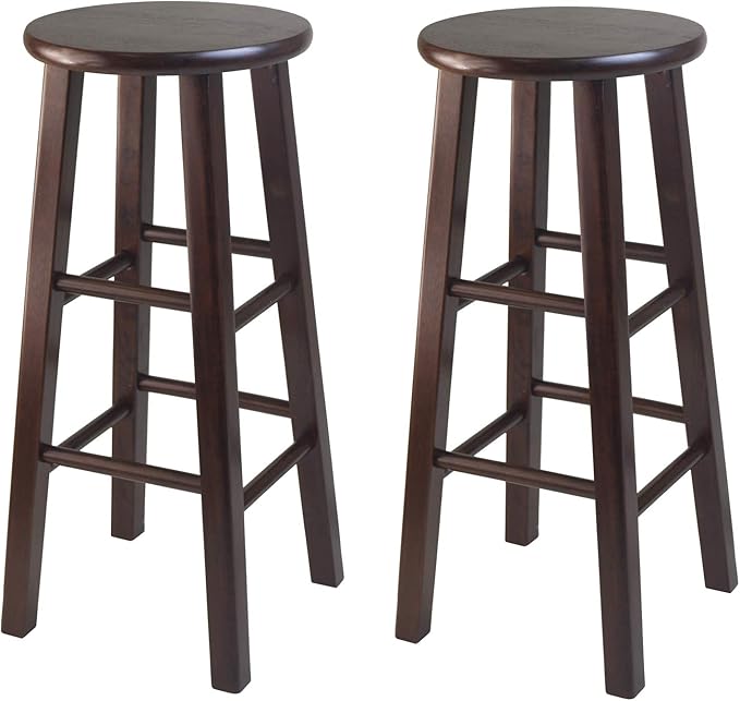 Winsome Wood Parkland 3-Pc High Table with 29" Square Leg Stools Walnut