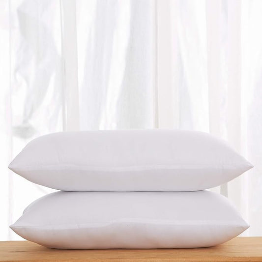 Acanva Fluffy Pillow Insert for Bed Sleeping, Decorative Stuffer Cushion Sham Filler, 12x24 Inch, White
