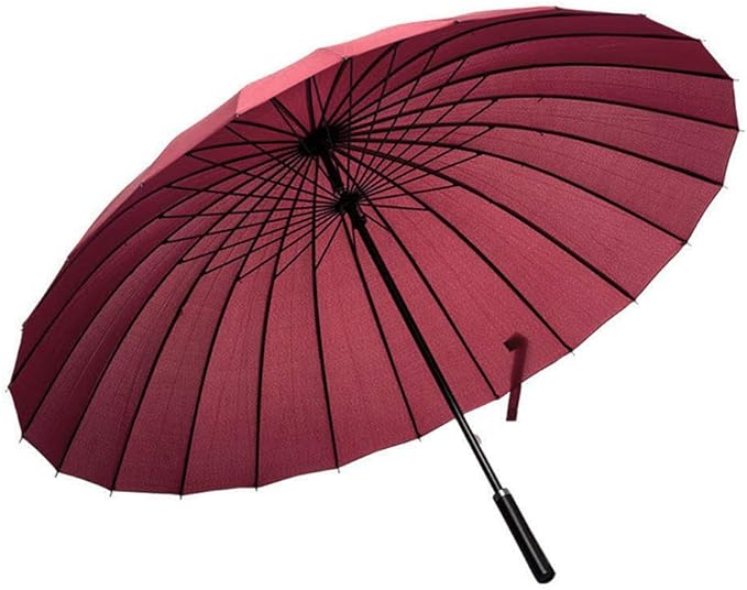 24 Ribs Large Umbrella Fashion Long Handle Straight Anti-UV Sun/Rain Stick Umbrella KS07P