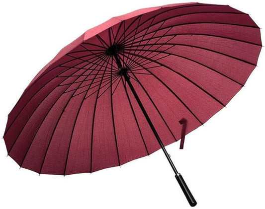 24 Ribs Large Umbrella Fashion Long Handle Straight Anti-UV Sun/Rain Stick Umbrella KS07P