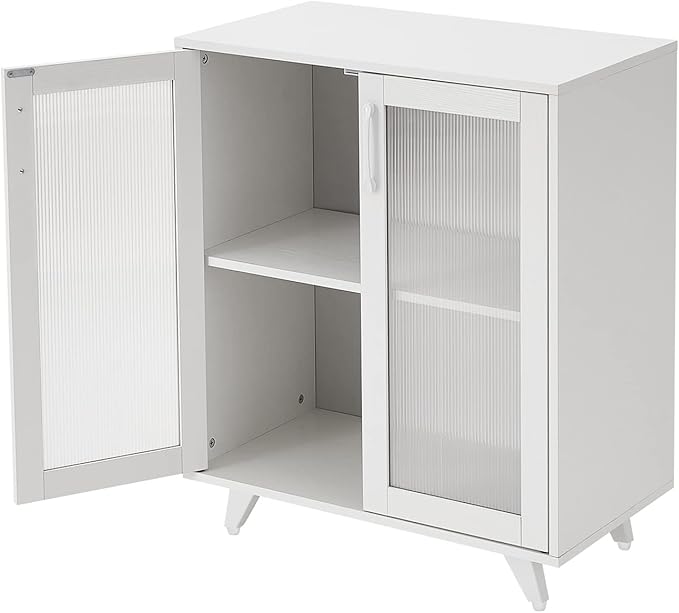 Panana Kitchen Buffet Server Table Accent Sideboard Cupboard Server Buffet Console Table with Doors Cabinet (27inch, White)