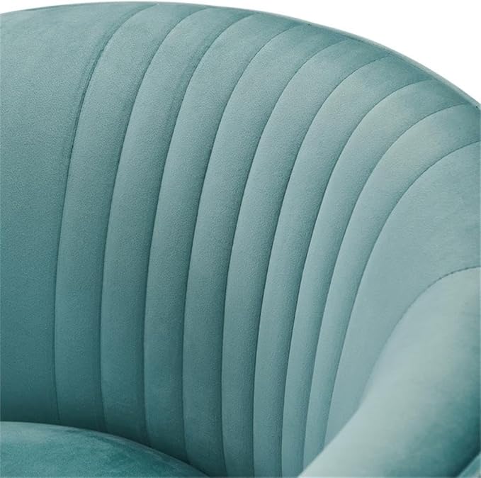 Leone Upholstered Accent Chair, Velvet Tufted Comfy Back Cushion Club Armchair, Modern Living Room Furniture for Small Spaces, Seaglass Teal