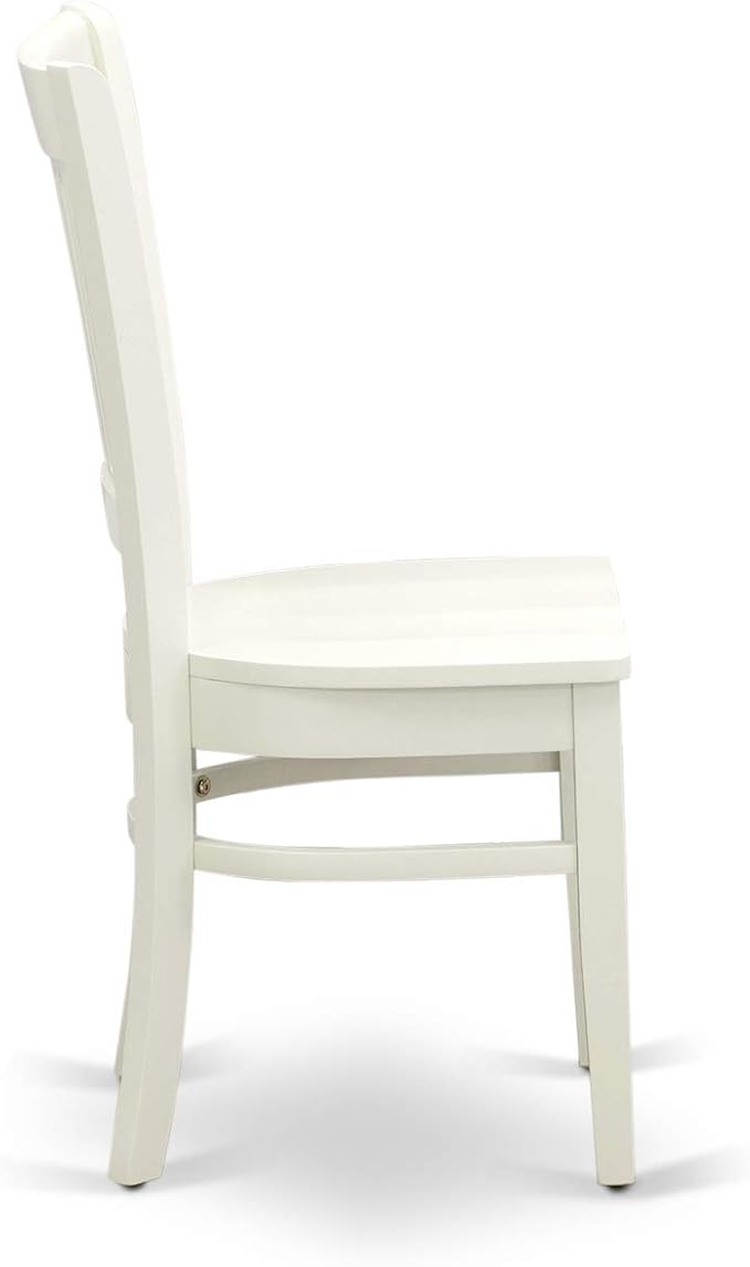 East West Furniture CAVA5-LWH-W 5 Piece Dinette Set for 4 Includes a Rectangle Dining Room Table and 4 Dining Chairs, 36x60 Inch, Linen White