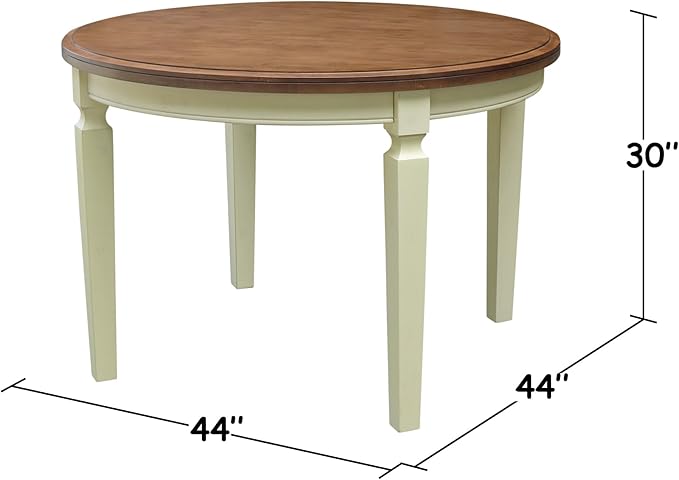 IC INTERNATIONAL CONCEPTS 44 x 44 in Round Top Solid Wood Dining Table in Hickory/Shell