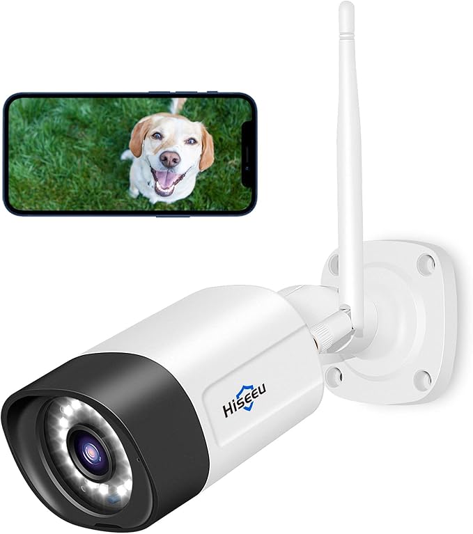 Hiseeu 5MP Wireless Pro Security Camera Wireless Outdoor, Home Security, Spotlight Color Night Vision, 2.4Ghz & 5Ghz Wi-fi, SD Card and Cloud Storage Supported, Compatible with Alexa