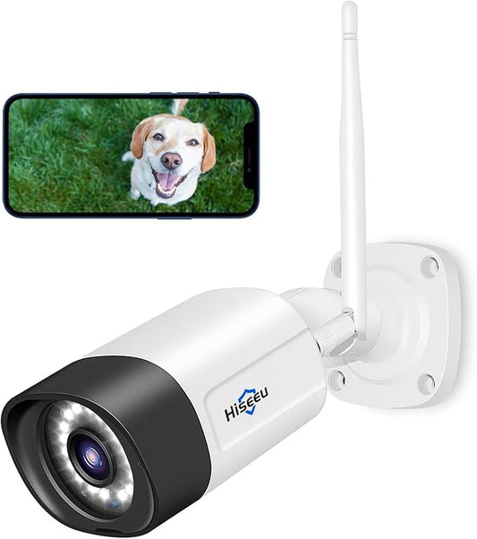 Hiseeu 5MP Wireless Pro Security Camera Wireless Outdoor, Home Security, Spotlight Color Night Vision, 2.4Ghz & 5Ghz Wi-fi, SD Card and Cloud Storage Supported, Compatible with Alexa