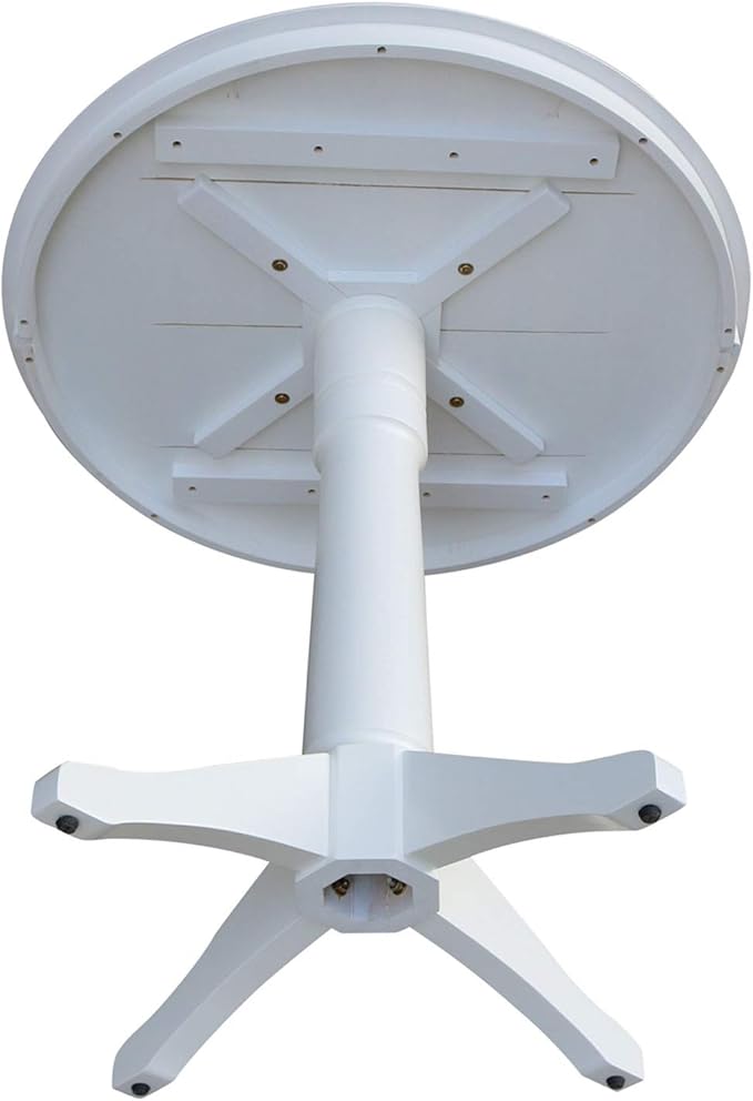 International Concepts 36" Round Top Pedestal Table-34.9" H, White