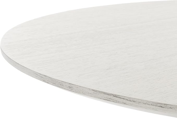 SAFAVIEH Couture Collection – Carolee White Washed 46-Inch Round Dining Table, Farmhouse Dining Table for Kitchen or Dining Room, Seats Up to 4 (SFV2134A)
