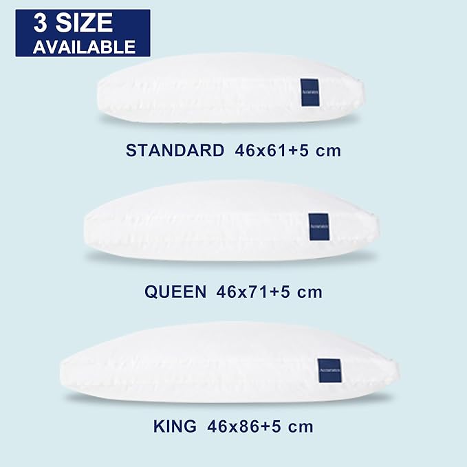 ACCURATEX Pillows Standard Size Set of 2, Hybrid Shredded Memory Foam Pillow[Adjustable Loft], Fluffy Down Alternative Fill Removable Cotton Cover, Firm Supportive Pillow for Side Back Sleepers
