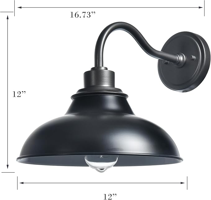 HYDELITE Black Wall Sconce Farmhouse Wall Light Modern Sconces Wall Lighting for Bedroom Living Room Kitchen Hallway Indoor Gooseneck Barn Light