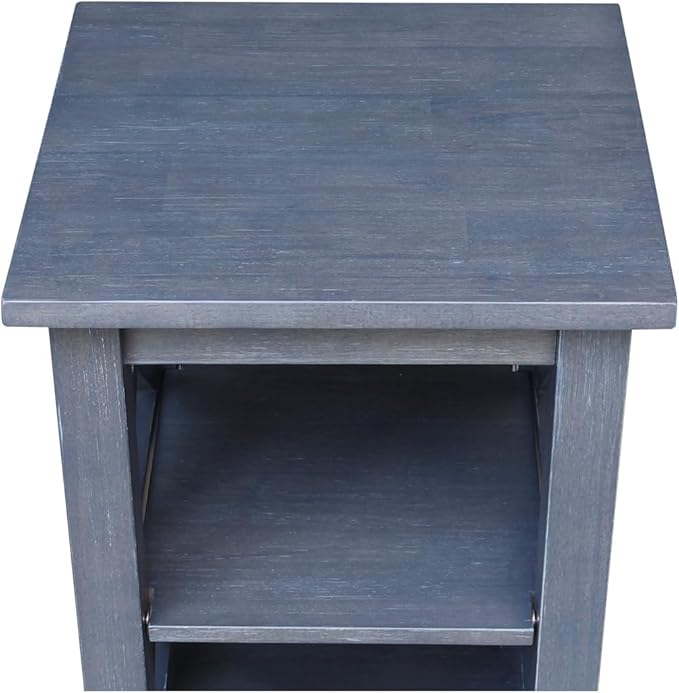 International Concepts Hampton Wood Accent Table with Shelves in Heather Gray