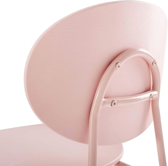 Modway Palette Modern Molded Plastic Accent Dining Chair in Pink - Set of 2 - Comes Fully Assembled