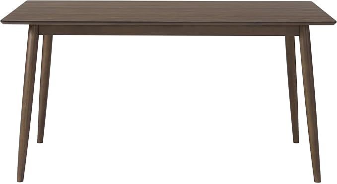 Alaterre Furniture Calais Dining – Mid Century Modern 59-Inch Rectangular Dining Table for 4 – Solid Wood Kitchen and Dining Room Table with Minimalist Design (Walnut Finish)