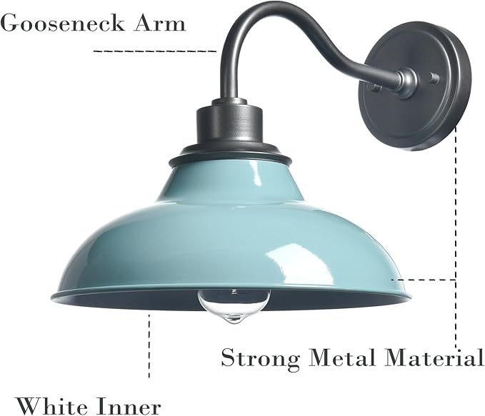 HYDELITE Blue Sconces Wall Lighting Modern Wall Sconce Light for Bedroom Living Room Kitchen Hallway Indoor Gooseneck Nautical Sea Green
