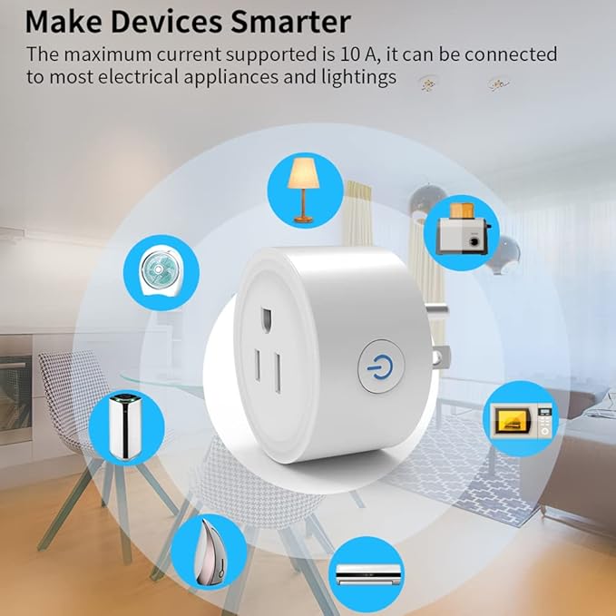 Smart Plug Compatible withHomeKit Electric Outlet Switch Socket Voice Control with Siri Alarm Timing Countdown 2.4G WiFi No Hub Required